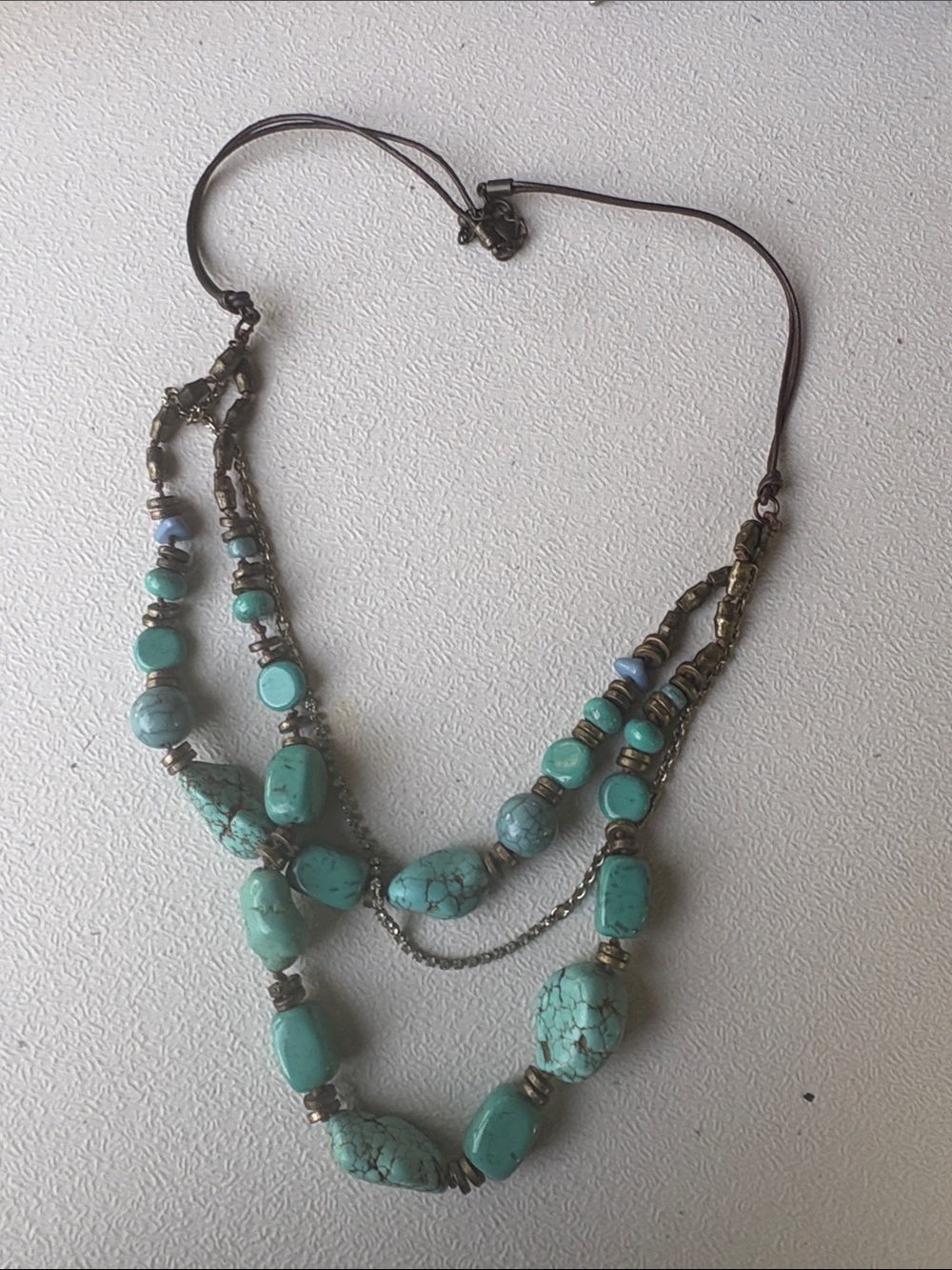 Turquoise Multi-Strand Beaded Necklace - Women Jewelry